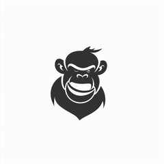 Naklejka premium Monkey Vector Logotype, Generative AI