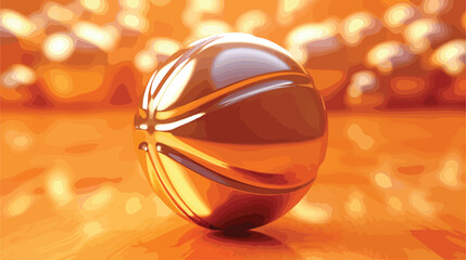 Metallic Basketball Background. 3D illustration. 3D