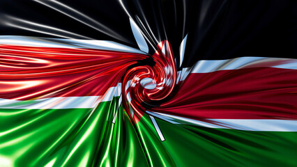 Kenyan Flag Twirl - A Spiraling Dance of National Pride and Colors