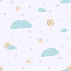 Gentle Sun and Clouds Pattern