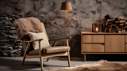 Furniture with wooden finishes or natural textures. In the spirit of hygge.