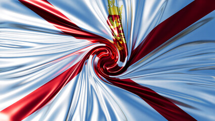 Spiral of Jersey Flag - Abstract Representation of National Identity