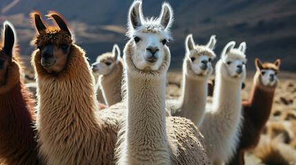 Guffaw-inducing moment captured as a llama photobombs a group of curious alpacas