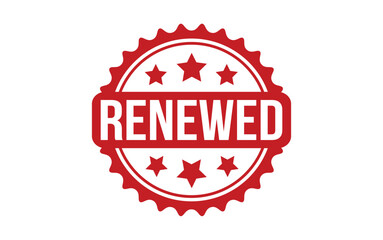 Obraz premium Renewed Stamp. Red Renewed Rubber grunge Stamp