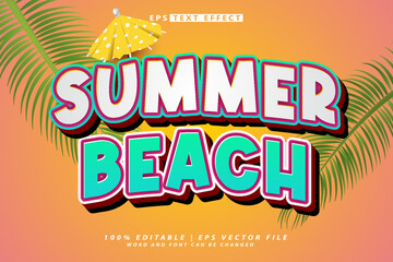 Summer lettering editable text effect 3d text mockup,
