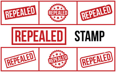 Repealed Stamp. Red Repealed Rubber grunge Stamp - obrazy, fototapety, plakaty