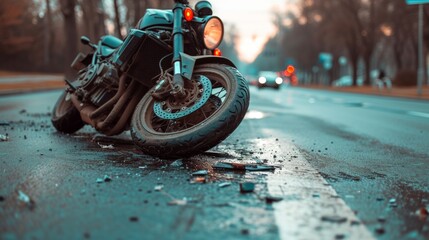Motorcycle accident on the road