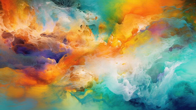 abstract colorful watercolor background with clouds