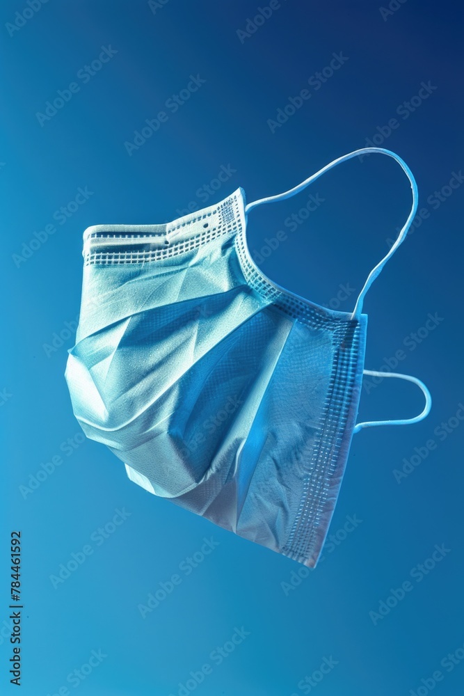 Poster A surgical mask hanging from a string. Suitable for healthcare concepts