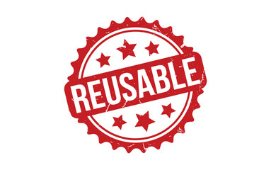 Reusable Stamp. Red Reusable Rubber grunge Stamp