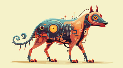 Mutant animal 2d flat cartoon vactor illustration isolated