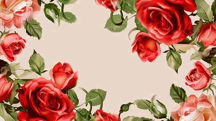 Fototapeta premium rose petals frame