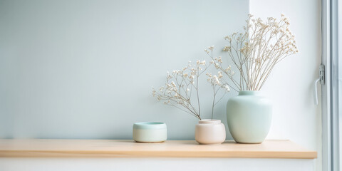 Minimalist interior design composition with copyspace