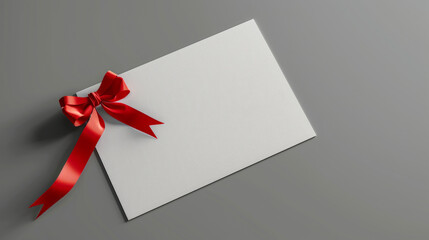 card with red ribbon