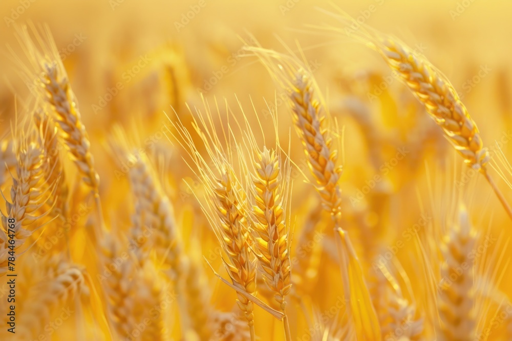 Poster close-up of wheat in a field, ideal for agricultural concepts