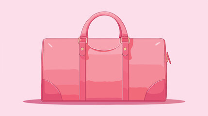 New pink female handbag vector illustration. Baggag