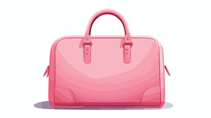 New pink female handbag vector illustration. Baggag