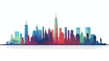 New York City skyscrapers. Skyline silhouette isolated
