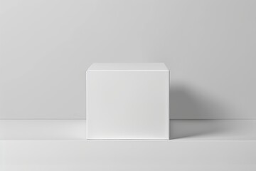Blank white box mockup. product photography mockup, cube packaging mockup. generative ai