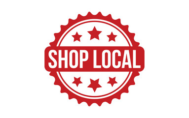 Shop Local Stamp. Red Shop Local Rubber grunge Stamp