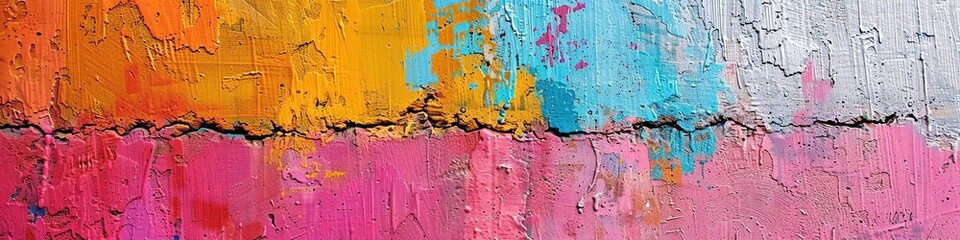 Abstract graffiti. bright colors texture on the background of a concrete wall. thick paint. generative ai