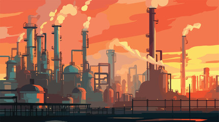 Oil Industry Refinery factory at Sunset Petroleum p