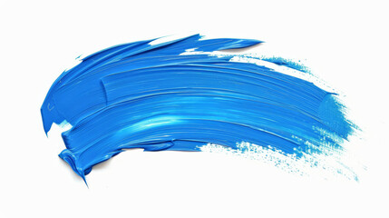 blue paint brush with paint, stroke of blue paint, isolated