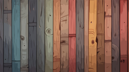 Old grungy colorful wood background .. 2d flat cartoon