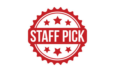 Staff Pick Stamp. Red Staff Pick Rubber grunge Stamp