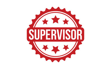 Supervisor Stamp. Red Supervisor Rubber grunge Stamp