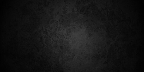 Dark black wall grunge textured concrete backdrop background. Panorama dark grey black slate gradient background or texture. Vector black concrete texture. Stone wall background.	
