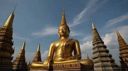 Fototapeta premium Wat Benchamabophit Dusit Wanaram, Bangkok, Thailand.generative.ai