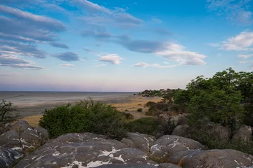 Foto auf Acrylglas Sunrise at Kubu Island, Botswana © Nadine Wagner