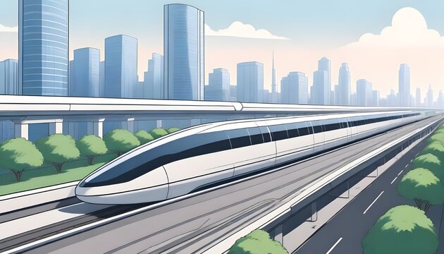 high-speed hyperloop transit network, futuristic train
