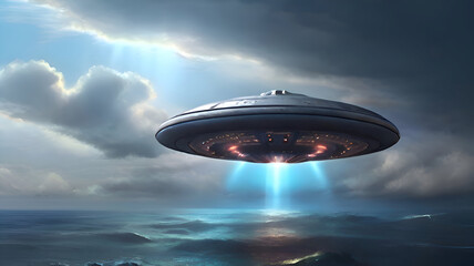 Ufo flaying Over The Sea, UFO Over The Pacific Ocean