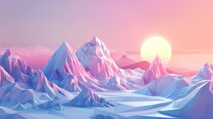 Fototapeta na wymiar 3D minimalist mountain landscape