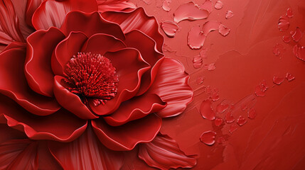 red flower on decorative background, 