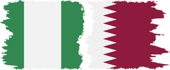 Fotobehang Qatar and Nigeria grunge flags connection vector © gladder