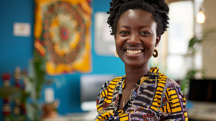 successful african female smiling