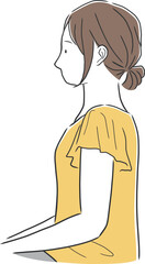 座り姿勢が良い女性のイラスト素材