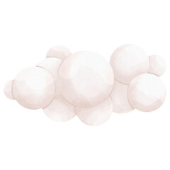 A watercolor drawing of a fluffy white cloud.