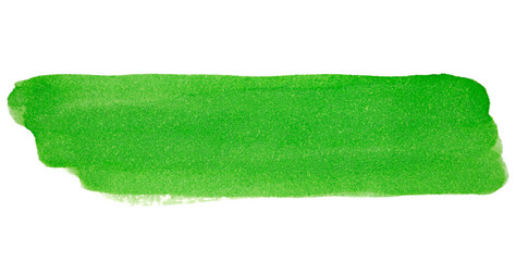 Green brush stroke paint watercolor isolated on a transparent background. Color bubble.