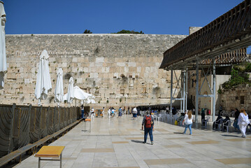 wailing western wall in Jerusalem, Israel
