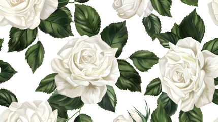 bouquet of white roses on white background