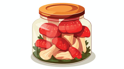Pickled forest mushrooms icon. Isometric of Pickled