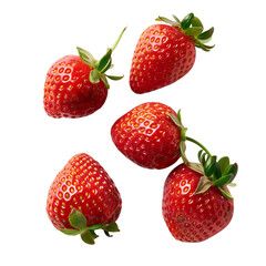 Strawberries are isolated on a transparent background. PNG.