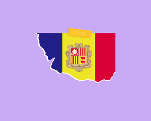 Andorra flag paper texture, single-piece element, vector design