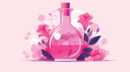 Pink aroma 2d flat cartoon vactor illustration isolated