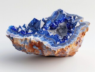 Brilliant Blue Azurite Mineral Cluster with Intricate Crystalline Structure and Shimmering Metallic Luster