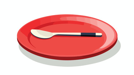 Place setting with platespoon and fork icon. Simple